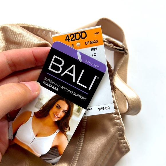 NWT Bali Nude Satin Bra size 42DD style 3820 - Picture 3 of 5